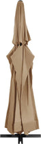 vidaXL - Parasol - met - aluminium - paal - 600 - cm - taupe
