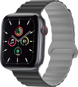 imoshion Siliconen magnetisch bandje - Geschikt voor Apple Watch 1, 2, 3, 4, 5, 6, 7, 8, 9, 10 (42 mm), SE - 38/40/41 mm - Zwart - One Size