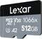 Lexar Professional 1066x - microSDXC UHS-I - 512GB - 160 MB/s leessnelheid 120 MB/s schrijfsnelheid
