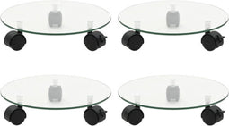 vidaXL - Plantenrollers - 4 - st - rond - 28 - cm - gehard - glas