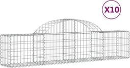 vidaXL - Schanskorven - 10 - st - gewelfd - 200x30x40/60 - cm - gegalvaniseerd - ijzer