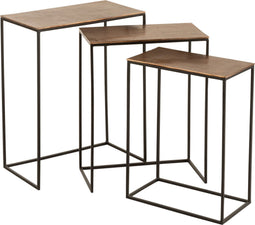 J-Line bijzettafel Rechthoek - aluminium - roest - set van 3