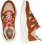 PS Poelman Year - Dames Leren Chunky Runner Sneaker - Mesh en Suéde - Bruin Beige Rood - Maat 37