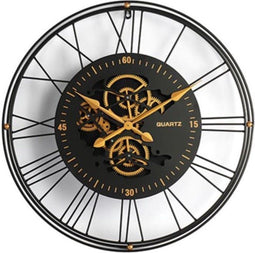 Countryfield - Klok rond Renske S - 61cm - Zwart met goud