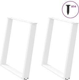 vidaXL - Eettafelpoten - 2 - st - U-vormig - 70x(72-73) - cm - staal - wit
