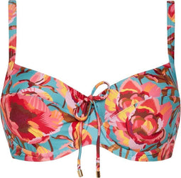 Cyell IN BLOOM - Bikinitop Dames - Niet voorgevormd met Beugel - Blauw/Roze