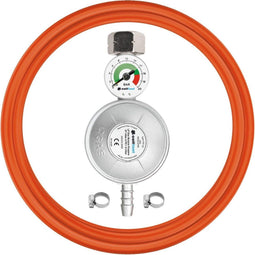 Cellfast Gasregelaar 52-506 - Aansluitset met manometer - Voor propaan-butaan - Oranje (2 stuks)