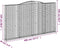 vidaXL - Schanskorven - 4 - st - gewelfd - 400x30x220/240 - cm - ijzer