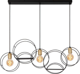 Lucide CIRCLE - Hanglamp - 3xE27 - Hoogte verstelbaar - Zwart
