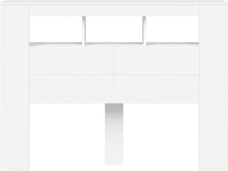 Hoofdeinde met LED 140x18,5x103,5 cm bewerkt hout wit