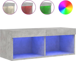 vidaXL - Tv-meubel - met - LED-verlichting - 80x30x30 - cm - betongrijs