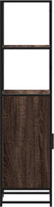 vidaXL - Hoge - kast - 35,5x35x139 - cm - bewerkt - hout - en - metaal - bruin - eiken