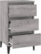 vidaXL - Nachtkastje - 40x35x70 - cm - bewerkt - hout - grijs - sonoma - eikenkleurig