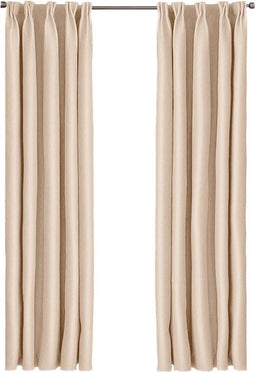 Larson - Luxe Hotel Serie Blackout Gordijn - Visgraat motief - Haken - Licht Taupe - 150 x 250 cm - Verduisterend & kant en klaar