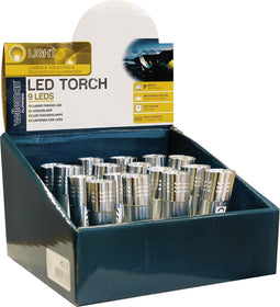 Perel LED Lamp - Zaklamp - 9 LEDs - Aluminium (16 stuks)