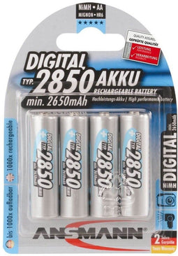 Ansmann NiMH 2850 mAh - AA Mignon Batterijen - Hoge capaciteit - (4 stuks)