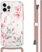 iMoshion Hoesje Geschikt voor iPhone 12 Pro Max Hoesje Met Koord - iMoshion Design Hoesje met Koord - Roze / Transparant / Blossom Watercolor