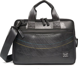 Wings Precious Peacock - 15 inch duurzame laptoptas van autoband - zwart