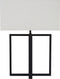 Atmooz - Tafellamp Amadora - Slaapkamer / Woonkamer - Industrieel - Zwart en witte kap - Hoogte 53cm - Metaal