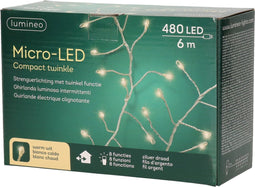 Lumineo Kerstverlichting - twinkel effect - warm wit - 480 LEDs - 6 m - kerstversiering