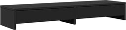 vidaXL - Monitorstandaard - met - lades - 100x27x15 - cm - bewerkt - hout - zwart
