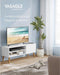 VASAGLE TV-meubel - TV-meubel - 1 deur 40 x 120 x 49 cm - geschikt voor TV's tot 55 inch - wit industrieel design