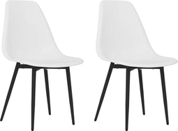 vidaXL - Eetkamerstoelen - 2 - st - PP - wit
