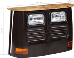 vidaXL - Dressoir - vrachtwagen - massief - mangohout - donkergrijs