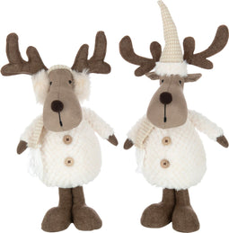 J-Line figuur Rendier Sjaal - textiel - beige/bruin - large - 2 stuks