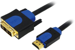 LogiLink CHB3103 - HDMI naar DVI-D Kabel - 300 cm - Blauw Zwart