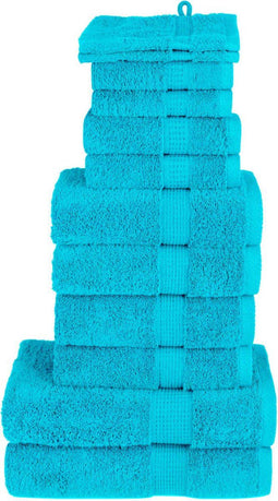 vidaXL - 12-delige - Handdoekenset - SOLUND - 600 - g/m² - turquoise