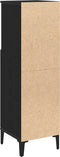 vidaXL - Badkamerkast - Zwart - Eiken - 30x30x100 - cm - Bewerkt - Hout