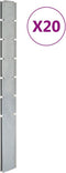 vidaXL - Schuttingpalen - 20 - st - 180 - cm gegalvaniseerd - staal - zilverkleurig