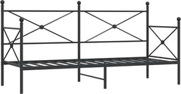 vidaXL - Slaapbank - zonder - matras - 90x200 - cm - staal - zwart