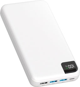 Strex Powerbank Wit - 27.000 mAh - 22.5W Snellader - USB-A/USB-C - LED Indicatie - Universele Powerbank geschikt voor o.a. iOS/Android