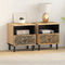 vidaXL - Nachtkastjes - 2 - st - 40x33x46 - cm - massief - mangohout