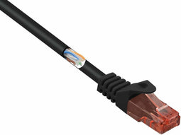 Renkforce RF-5044004 RJ45 Netwerkkabel, patchkabel CAT 6 U/UTP 0.25 m Zwart Snagless, Halogeenvrij 1 stuk(s)