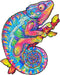 UNIDRAGON Houten Puzzel Voor Volwassenen Dier - Regenboogkleurige Kameleon - 107 stukjes - Small 19x24 cm