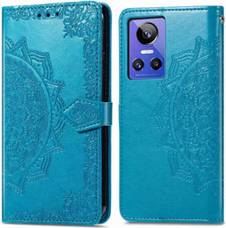 iMoshion Hoesje Geschikt voor Realme GT Neo 3 Hoesje Met Pasjeshouder - iMoshion Mandala Bookcase - Turquoise