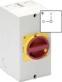 Kraus & Naimer KG10.T206/40.KS51V Reparatieschakelaar Uitschakelbaar 20 A 1 x 90 ° Rood, Geel 1 stuk(s)