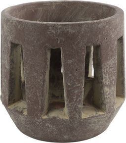 Non-branded Theelichthouder Berie 15,5 X 14 Cm Keramiek Bruin