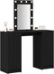 vidaXL - Kaptafel - met - LED-lichten - - - Zwart - Eiken - - - 102x33x135 - cm