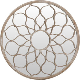 vidaXL - Spiegel - rond - 40x3 - cm - ijzer - zandkleurig