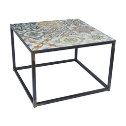 IBIZA 60 x 60 - Bijzettafel - Blacksmith staal - Keramieke tegels