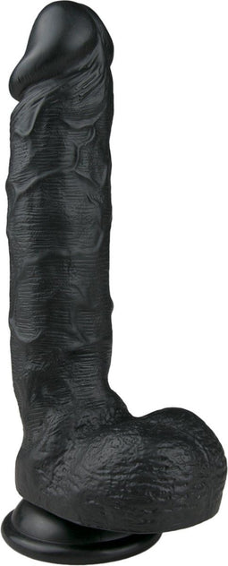 EasyToys - Realistische Dildo met Balzak - Dildo met Zuignap - 22,5 cm - Dildo's - Sex Toys voor Vrouwen en Mannen - Zwart