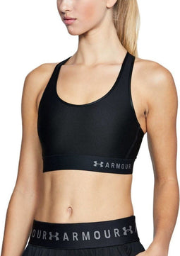 Under Armour Mid Keyhole - Compression Sportbeha Dames - Extreme ondersteuning - Zwart - Maat L
