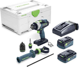 Festool TPC 18/4 4,0/5,0 I-Plus QUADRIVE Accu klop-/schroefboormachine 18V 4.0/5.0Ah in Systainer - 577651
