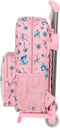 Safta Stitch Beach - Kinderrugzak met wielen - Ergonomisch en ruim - Pastel Roze