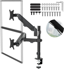 Maclean MC-136 - Monitorhouder voor 2 monitoren - 17-32 inch - tot 10kg - Gasveren - Zwart