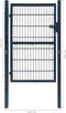 vidaXL - Poort - dubbelstaafmat - (enkel) - 106x190 - cm - antracietgrijs